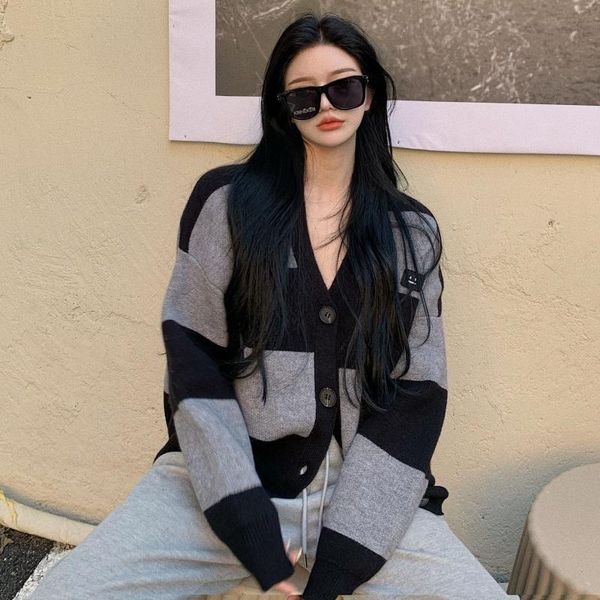 women's knits & tees black knit cardigan women 2021 autumn winter striped long sleeve vintage oversized female crop cardigans korean st, White
women's knits & tees black knit cardigan women 2021 autumn winter striped long sleeve vintage oversized female crop cardigans korean st, White