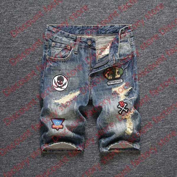 newly designer fashion men jeans shorts retro blue patches designer destroyed denim shorts men summer hip hop ripped short jeans
newly designer fashion men jeans shorts retro blue patches designer destroyed denim shorts men summer hip hop ripped short jeans