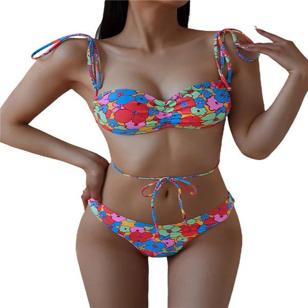 women's swimwear 2 pieces women flower print bikini suit split set spaghetti strap + low waist panties bathing, White;black
women's swimwear 2 pieces women flower print bikini suit split set spaghetti strap + low waist panties bathing, White;black