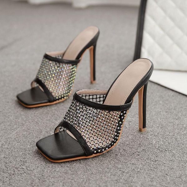 slippers summer women fashion high heel mesh (air mesh) solid outside blingbling thin heels slides 12.5cm party, Black
slippers summer women fashion high heel mesh (air mesh) solid outside blingbling thin heels slides 12.5cm party, Black