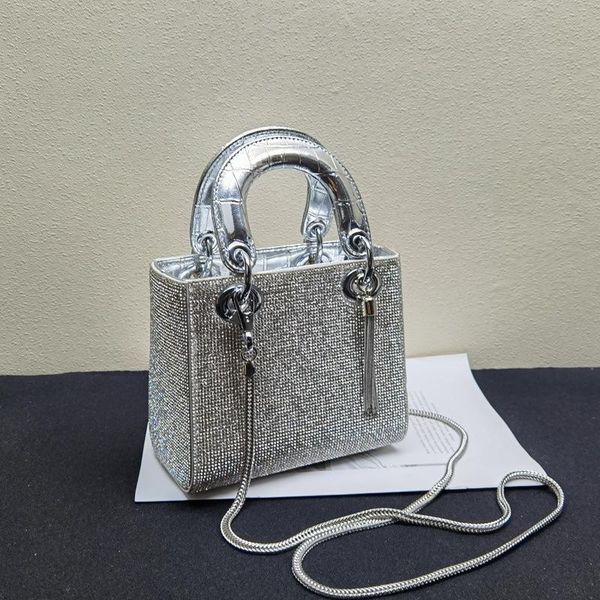 evening bags handbag woman's 2021 diamond inlaid with man dai princess bag diagonal chain women's tassel tote