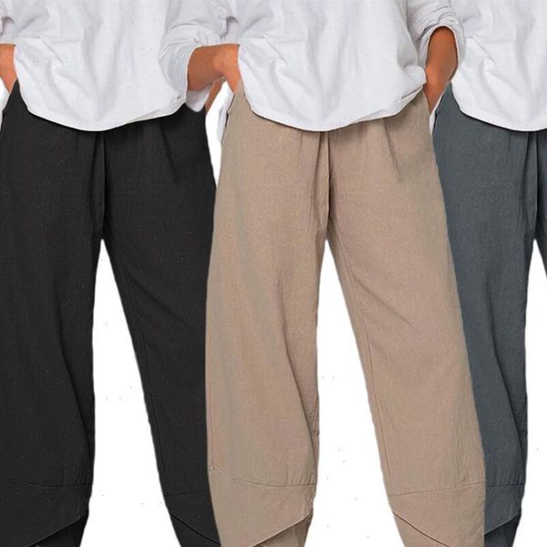 women solid color pocket irregular hem loose cropped pants cotton linen trousers drop shipping good quality, Black;white
women solid color pocket irregular hem loose cropped pants cotton linen trousers drop shipping good quality, Black;white