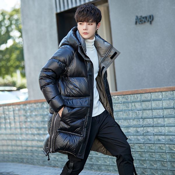 down jacket men's medium and long plush thickened 2021 winter coat korean fashion handsome warm hooded, Black
down jacket men's medium and long plush thickened 2021 winter coat korean fashion handsome warm hooded, Black
