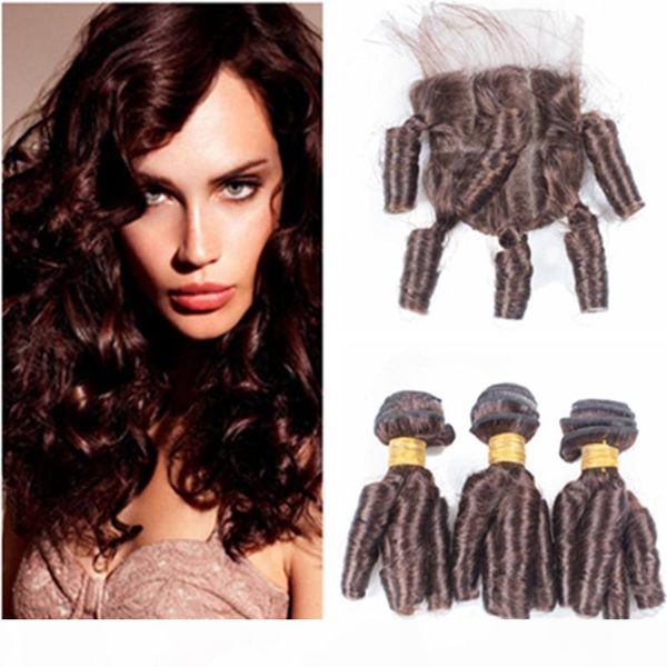 spring curls malaysian dark brown human hair 3bundles double wefts with 4x4 lace closure piece #4 chocolate brown aunty funmi hair weaves, Black;brown
spring curls malaysian dark brown human hair 3bundles double wefts with 4x4 lace closure piece #4 chocolate brown aunty funmi hair weaves, Black;brown