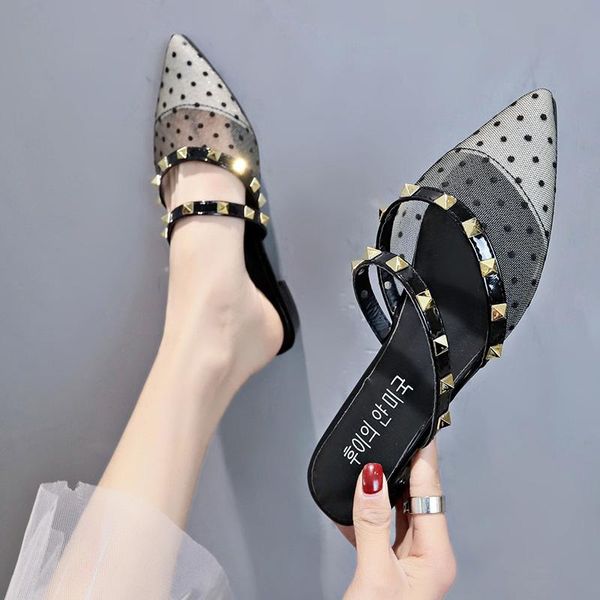 slippers woman flats mules shoes pointed toe women fashion rivet ladies outdoor female slides casual for, Black
slippers woman flats mules shoes pointed toe women fashion rivet ladies outdoor female slides casual for, Black
