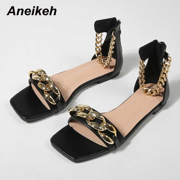 aneikeh summer women's shoes square cover heel open peep toe sandals pu casual metal decoration gladiator zip patchwork 210615, Black
aneikeh summer women's shoes square cover heel open peep toe sandals pu casual metal decoration gladiator zip patchwork 210615, Black