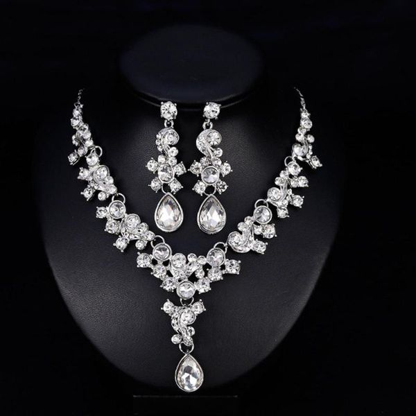 earrings & necklace women jewelry sets prom wedding bridal faux crystal rhinestone set for party exquisite accessories, Silver
earrings & necklace women jewelry sets prom wedding bridal faux crystal rhinestone set for party exquisite accessories, Silver