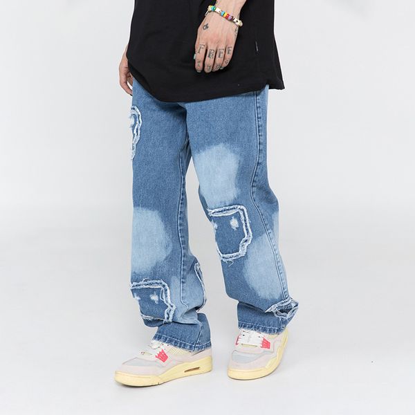 jeans street men's fashion label pasted cloth light blue wash autumn loose straight hip hop pants
jeans street men's fashion label pasted cloth light blue wash autumn loose straight hip hop pants