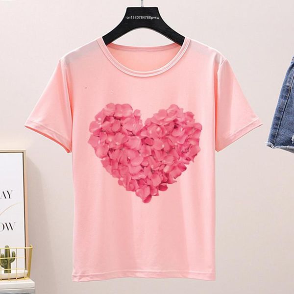 2021 women's rose heart pink t-shirt female funny flower heart t-shirt girl print casual short sleeve tshirt streetwear, White
2021 women's rose heart pink t-shirt female funny flower heart t-shirt girl print casual short sleeve tshirt streetwear, White