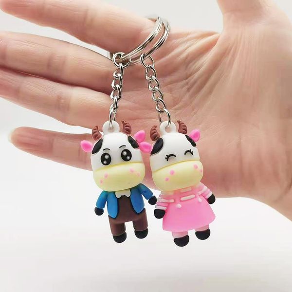 2021 fashion keychain creative cartoon couple cute calf doll cow key ring pendant, Silver
2021 fashion keychain creative cartoon couple cute calf doll cow key ring pendant, Silver