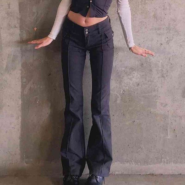indie aesthetics slim low waist flare pants e-girl vintage pockets solid y2k pants autumn 90s fashion black trousers, Black;white
indie aesthetics slim low waist flare pants e-girl vintage pockets solid y2k pants autumn 90s fashion black trousers, Black;white