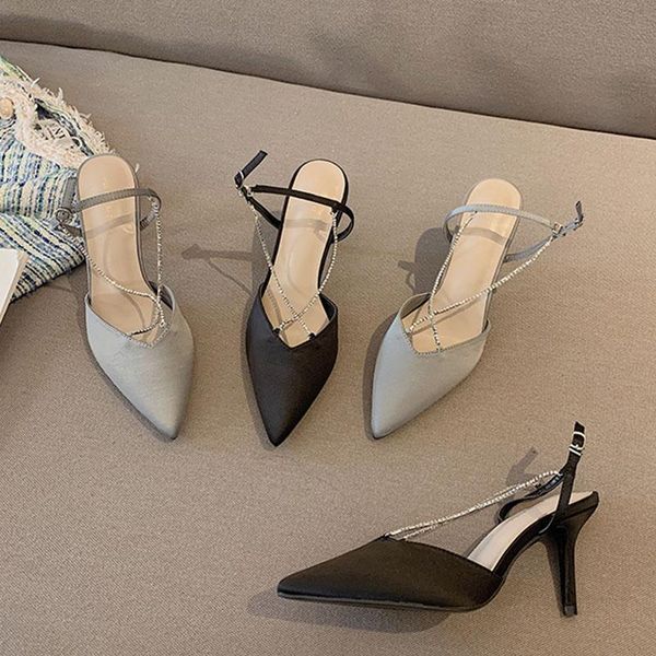 dress shoes 2021 women pumps ladies thin heels elegant summer sandals office lady buckle metal chain beauty woman pump, Black
dress shoes 2021 women pumps ladies thin heels elegant summer sandals office lady buckle metal chain beauty woman pump, Black
