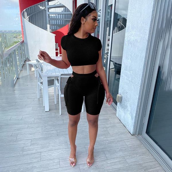 two piece set shorts suit seamless women casual o neck short sleeve solid color t-shirt elasticity tight pants sportswear, White;red
two piece set shorts suit seamless women casual o neck short sleeve solid color t-shirt elasticity tight pants sportswear, White;red