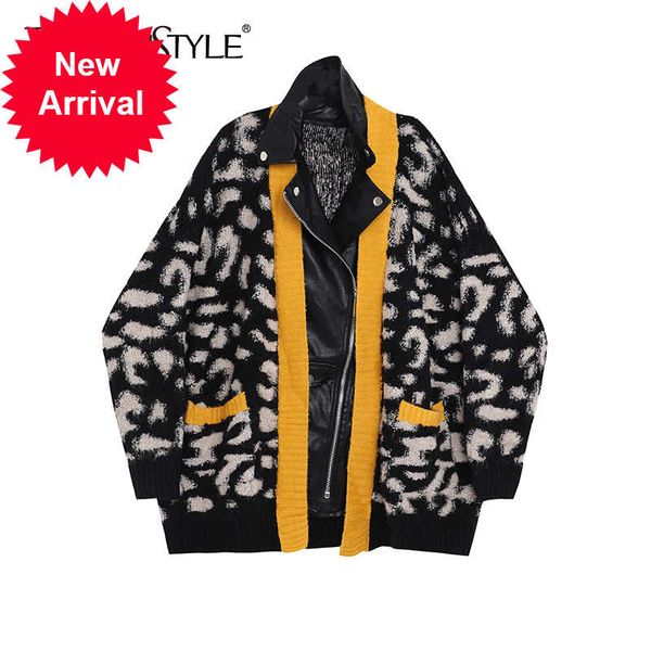 twotwinstyle printed leopard knitting cardigans for women lapel long sleeve hit color casual loose sweater female fashion new, White;black
twotwinstyle printed leopard knitting cardigans for women lapel long sleeve hit color casual loose sweater female fashion new, White;black