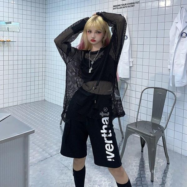 women's t-shirt ripped holes mesh long sleeve t shirt women harajuku vintage punk tshirts pink black white hip hop oversized tees
women's t-shirt ripped holes mesh long sleeve t shirt women harajuku vintage punk tshirts pink black white hip hop oversized tees