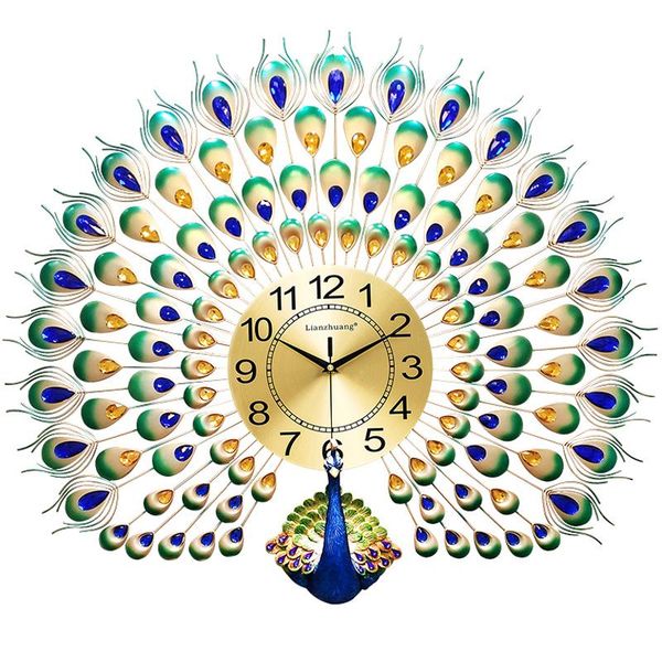 wall clocks large peacock clock 3d luxury entrance decoration creative living room watches home decor silent gift sc462
wall clocks large peacock clock 3d luxury entrance decoration creative living room watches home decor silent gift sc462