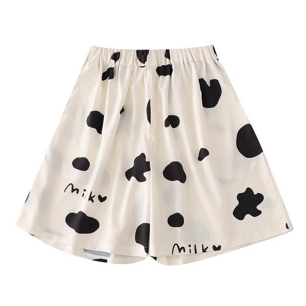 women's shorts japanese milk cow print chiffon women summer elastic waist kawaii graffiti fashion loose bottoms girl casual sleep, White;black
women's shorts japanese milk cow print chiffon women summer elastic waist kawaii graffiti fashion loose bottoms girl casual sleep, White;black
