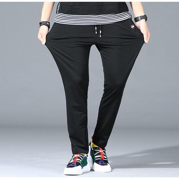 men's pants sweatpants elastic waist casual cotton track stretch trousers male black joggers 
men's pants sweatpants elastic waist casual cotton track stretch trousers male black joggers