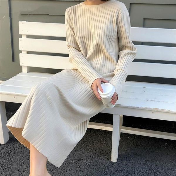 casual dresses comel2021 autumn winter women's knitting dress female korean long sleeve loose midi length, Black;gray
casual dresses comel2021 autumn winter women's knitting dress female korean long sleeve loose midi length, Black;gray