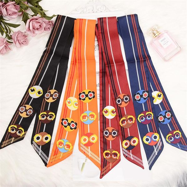 scarves design 115cm longer silk small women ribbon scarf cartoon art print hair bags handle decoration tie hand hz34, Blue;gray
scarves design 115cm longer silk small women ribbon scarf cartoon art print hair bags handle decoration tie hand hz34, Blue;gray