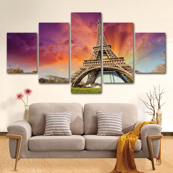 5 piece canvas painting paris tower sunset landscape art wall home decoration for living room hd prints poster
5 piece canvas painting paris tower sunset landscape art wall home decoration for living room hd prints poster