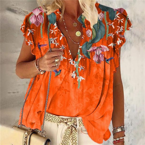 women's t-shirt casual t shirts fashion print short sleeve loose v-neck ladies female, White
women's t-shirt casual t shirts fashion print short sleeve loose v-neck ladies female, White
