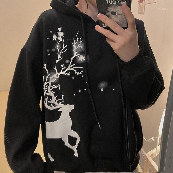 women's hoodies & sweatshirts christmas version loose winter plus velvet sweater thick hooded all-match long-sleeved lazy style student, Black
women's hoodies & sweatshirts christmas version loose winter plus velvet sweater thick hooded all-match long-sleeved lazy style student, Black