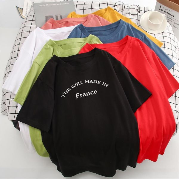 hipster casual style trend womens minimalism refreshing the girl made in france letter print, White
hipster casual style trend womens minimalism refreshing the girl made in france letter print, White