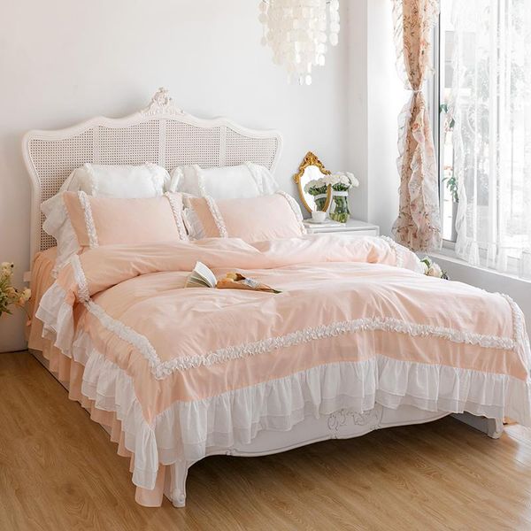 bedding sets luxury 400tc washed cotton princess bed skirt set lace ruffles duvet cover quilt comforter linen
bedding sets luxury 400tc washed cotton princess bed skirt set lace ruffles duvet cover quilt comforter linen