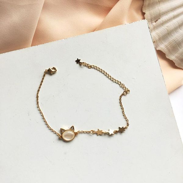 link, chain creative fashion kitty star pendant bracelet exquisite women's zircon gold jewelry cute sweet girl accessories, Black
link, chain creative fashion kitty star pendant bracelet exquisite women's zircon gold jewelry cute sweet girl accessories, Black