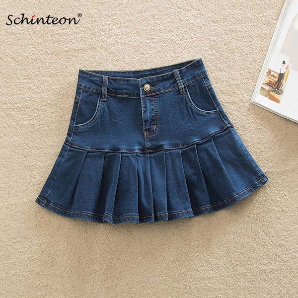 schinteon women summer denim shorts mini skirts ruffles pleated skirt jeans big size 210309, White;black
schinteon women summer denim shorts mini skirts ruffles pleated skirt jeans big size 210309, White;black