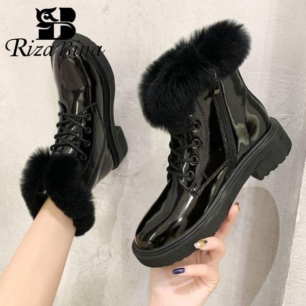boots rizabina real leather woman ankle warm fur fashion platform winter shoes women cross strap short boot footwear size 35-39, Black
boots rizabina real leather woman ankle warm fur fashion platform winter shoes women cross strap short boot footwear size 35-39, Black