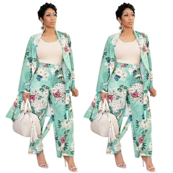 women's tracksuits floral print women set casual long sleeve turn-down collar coat with pant two piece elegant office suit female, Gray
women's tracksuits floral print women set casual long sleeve turn-down collar coat with pant two piece elegant office suit female, Gray