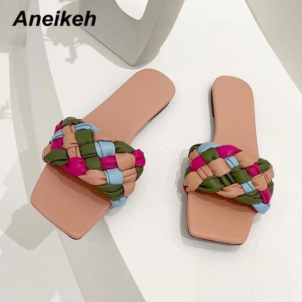 slippers aneikeh 2021 pu flat casual summer fashion leisure peep toe women's shoes shallow checkered mixed colors outside, Black
slippers aneikeh 2021 pu flat casual summer fashion leisure peep toe women's shoes shallow checkered mixed colors outside, Black
