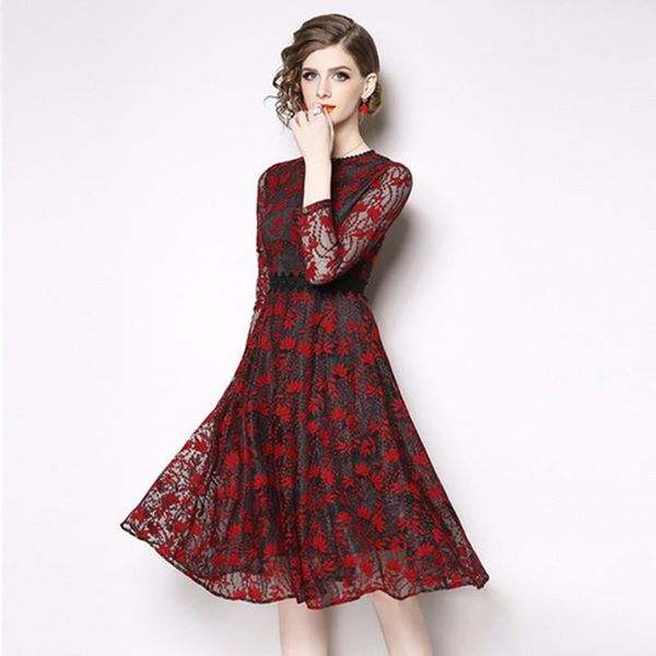 casual dresses 2021 spring robe red vintage hollowed-out lace dress vestidos casuales mujer women retro kerst jurk dames sukienka, Black;gray
casual dresses 2021 spring robe red vintage hollowed-out lace dress vestidos casuales mujer women retro kerst jurk dames sukienka, Black;gray