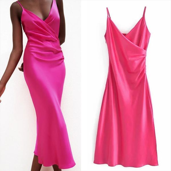 za summer slip long rose women dresses red camisole elegant party ruched backless midi sexy, Black;gray
za summer slip long rose women dresses red camisole elegant party ruched backless midi sexy, Black;gray