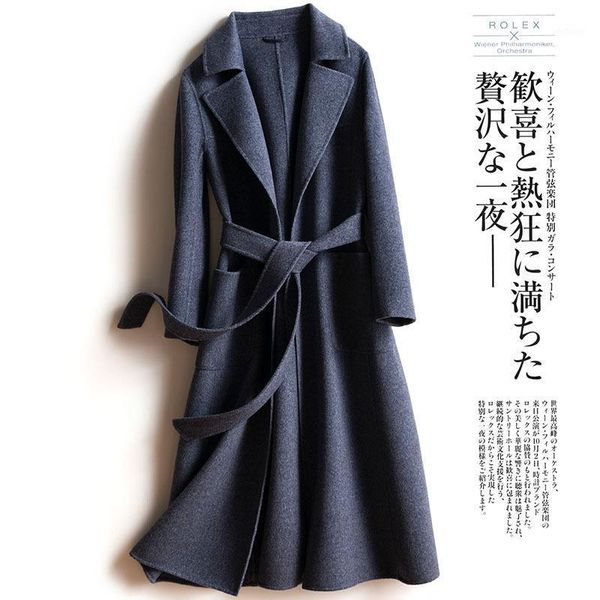 women's wool & blends double-sided cashmere overcoat autumn and winter mid long high-end korean slim v-neck thickened, Black
women's wool & blends double-sided cashmere overcoat autumn and winter mid long high-end korean slim v-neck thickened, Black