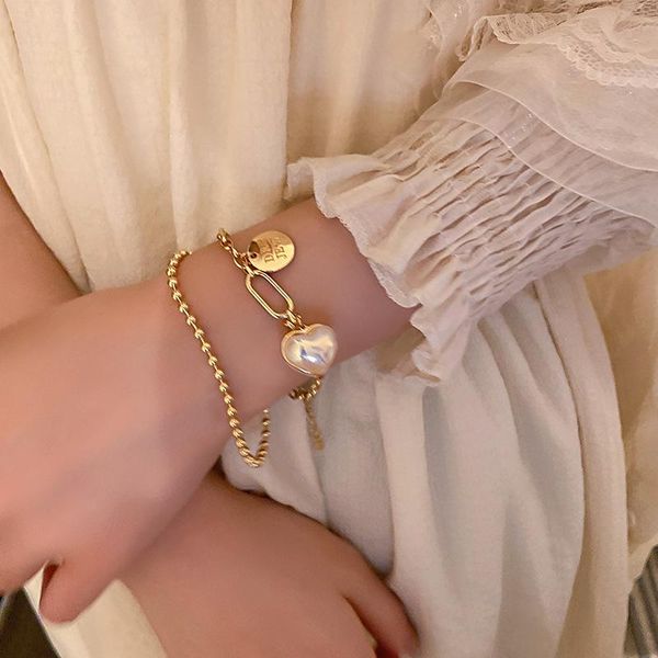 charm bracelets lovoacc elegant white imitation pearl love heart bracelet for women double layered beaded chains accessories, Golden;silver
charm bracelets lovoacc elegant white imitation pearl love heart bracelet for women double layered beaded chains accessories, Golden;silver