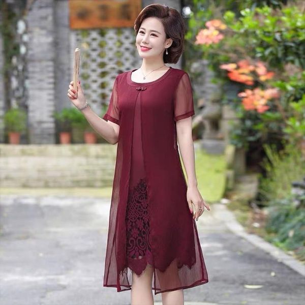 summer middle aaged chiffon womens dresses short sleeve midi fashion mother plus size 4xl vestitos w145, Black;gray
summer middle aaged chiffon womens dresses short sleeve midi fashion mother plus size 4xl vestitos w145, Black;gray