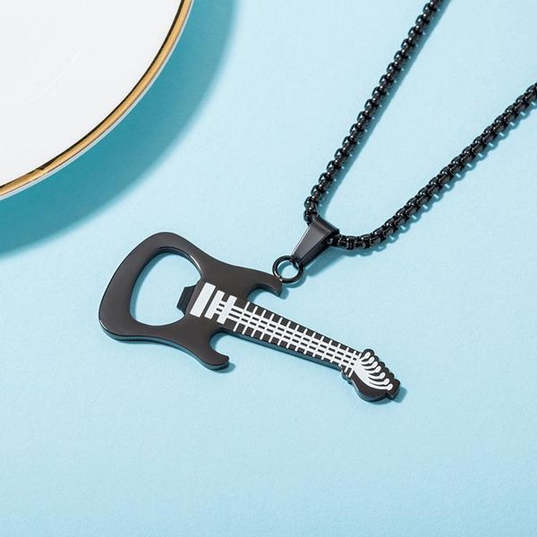 pendant necklaces guitar bottle opener nightclub trendy men's necklace jewelry, Silver
pendant necklaces guitar bottle opener nightclub trendy men's necklace jewelry, Silver