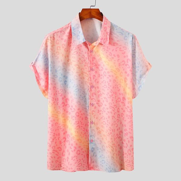 men's casual shirts lapel rainbow pattern tie-dye printed short sleeve shirt summer hawaiian beach loose, White;black
men's casual shirts lapel rainbow pattern tie-dye printed short sleeve shirt summer hawaiian beach loose, White;black