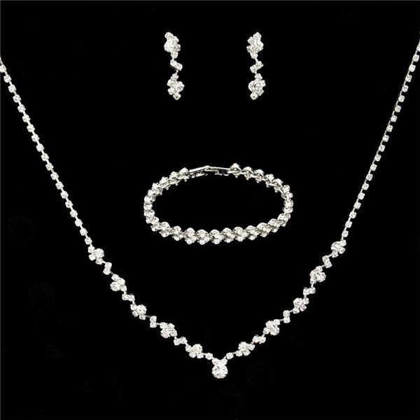 earrings & necklace wedding rhinestones bracelet set bride choker clavicle necklaces drop earring women party jewelry accessories, Silver
earrings & necklace wedding rhinestones bracelet set bride choker clavicle necklaces drop earring women party jewelry accessories, Silver