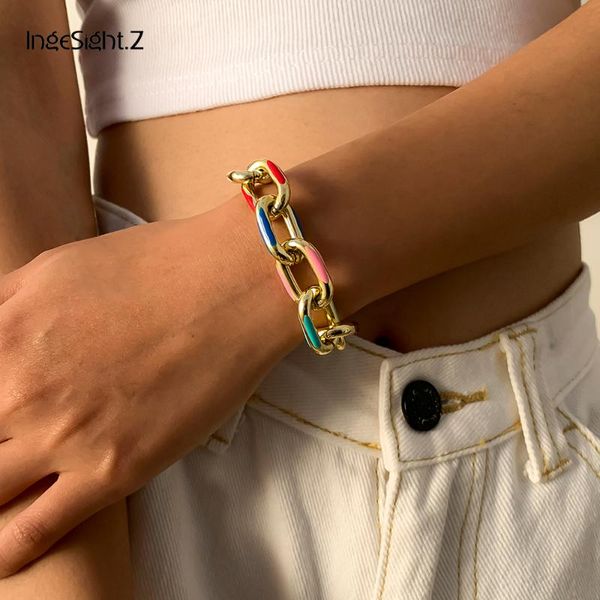 charm bracelets ingesight.z fashion thick aluminium chain on hand printed metal couple bangles for women 2021 jewelry, Golden;silver
charm bracelets ingesight.z fashion thick aluminium chain on hand printed metal couple bangles for women 2021 jewelry, Golden;silver