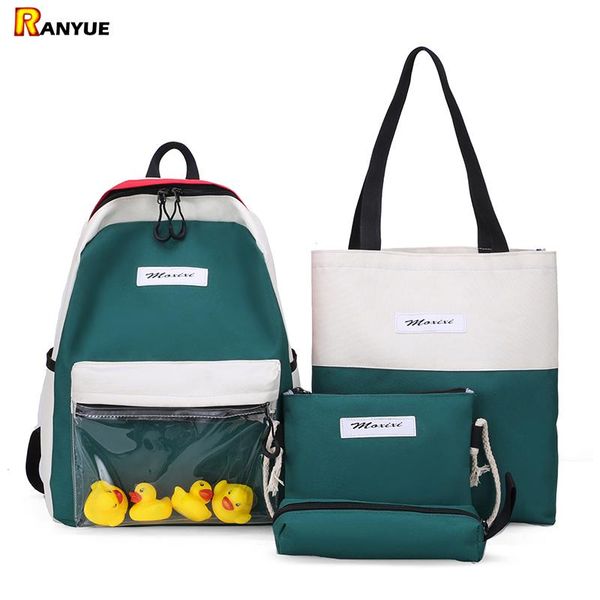 backpack 4pcs panelled girls set for school teenagers student canvas women shoulder bag+pencil case with duck mochila
backpack 4pcs panelled girls set for school teenagers student canvas women shoulder bag+pencil case with duck mochila