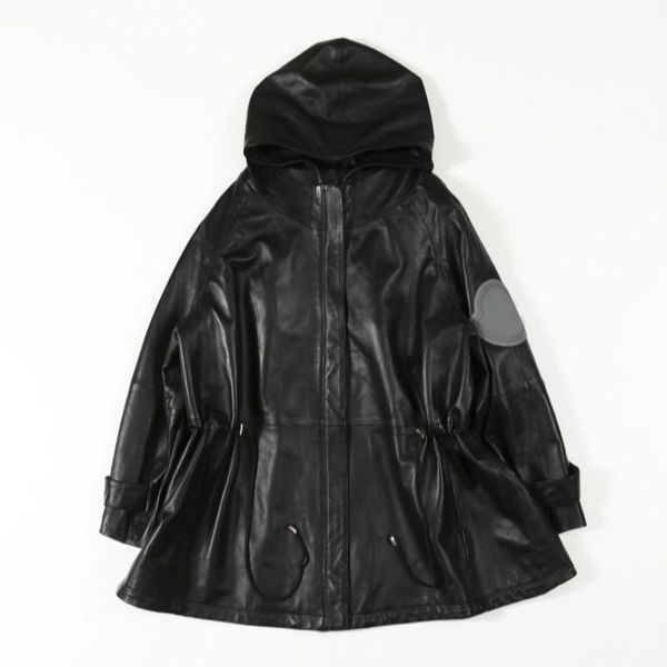 women's leather & faux spring style coat large size loose hooded cloak harajuku oversized korean windbreaker, Black
women's leather & faux spring style coat large size loose hooded cloak harajuku oversized korean windbreaker, Black