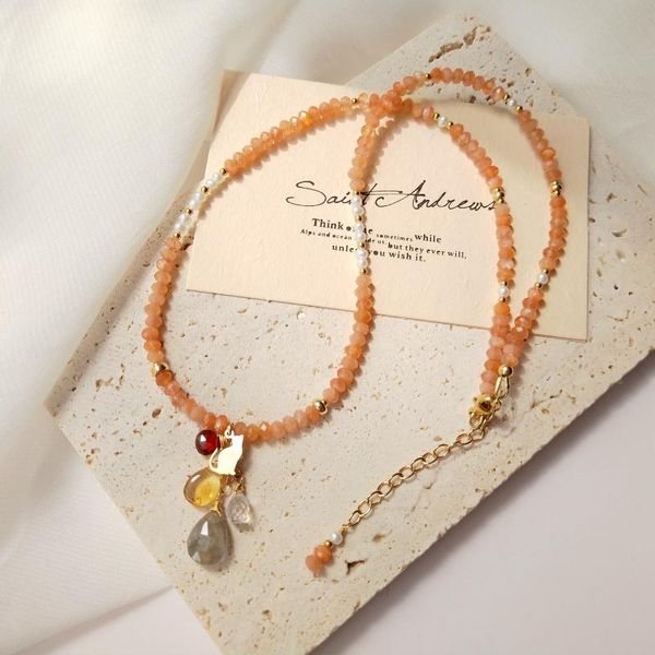chains lii ji golden strawberry quartz labradorite moonstone garnet citrine 14k gold filled pendant necklace 44+5cm women jewelry, Silver 
chains lii ji golden strawberry quartz labradorite moonstone garnet citrine 14k gold filled pendant necklace 44+5cm women jewelry, Silver
