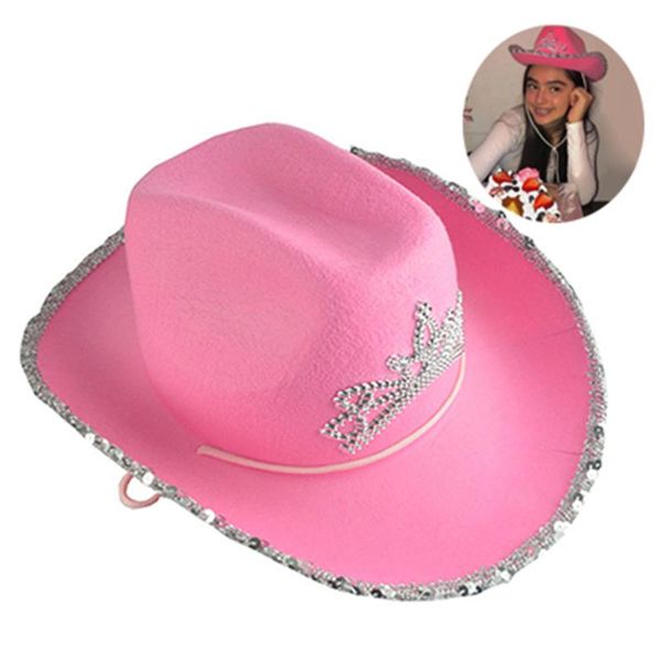 caps & hats western-style pink cowboy hat sequins flashing crown headdress western sequined edging stage holiday party, Yellow
caps & hats western-style pink cowboy hat sequins flashing crown headdress western sequined edging stage holiday party, Yellow