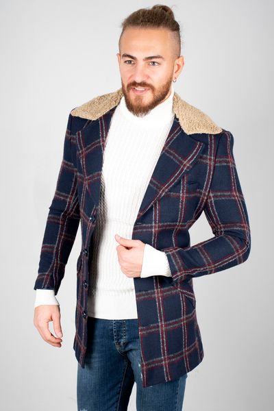 navy blue burgundy men 's sports cachet plaid pattern coat fur overcoat tight-fitting mould autumn winter italian style long 79ac, Black;brown
navy blue burgundy men 's sports cachet plaid pattern coat fur overcoat tight-fitting mould autumn winter italian style long 79ac, Black;brown