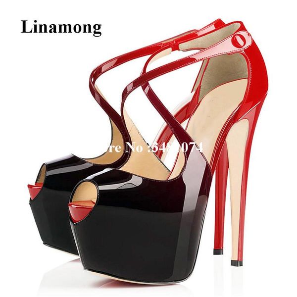 women sandals peep toe pointed light red and cross belt summer sandals 3-5 cm platform cover heels women, Black
women sandals peep toe pointed light red and cross belt summer sandals 3-5 cm platform cover heels women, Black