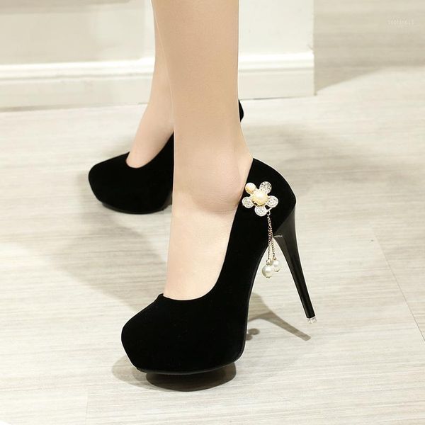 dress shoes fashion the women flock round toe party thin heels flowers highlights shallow high wedding 12cm1, Black
dress shoes fashion the women flock round toe party thin heels flowers highlights shallow high wedding 12cm1, Black